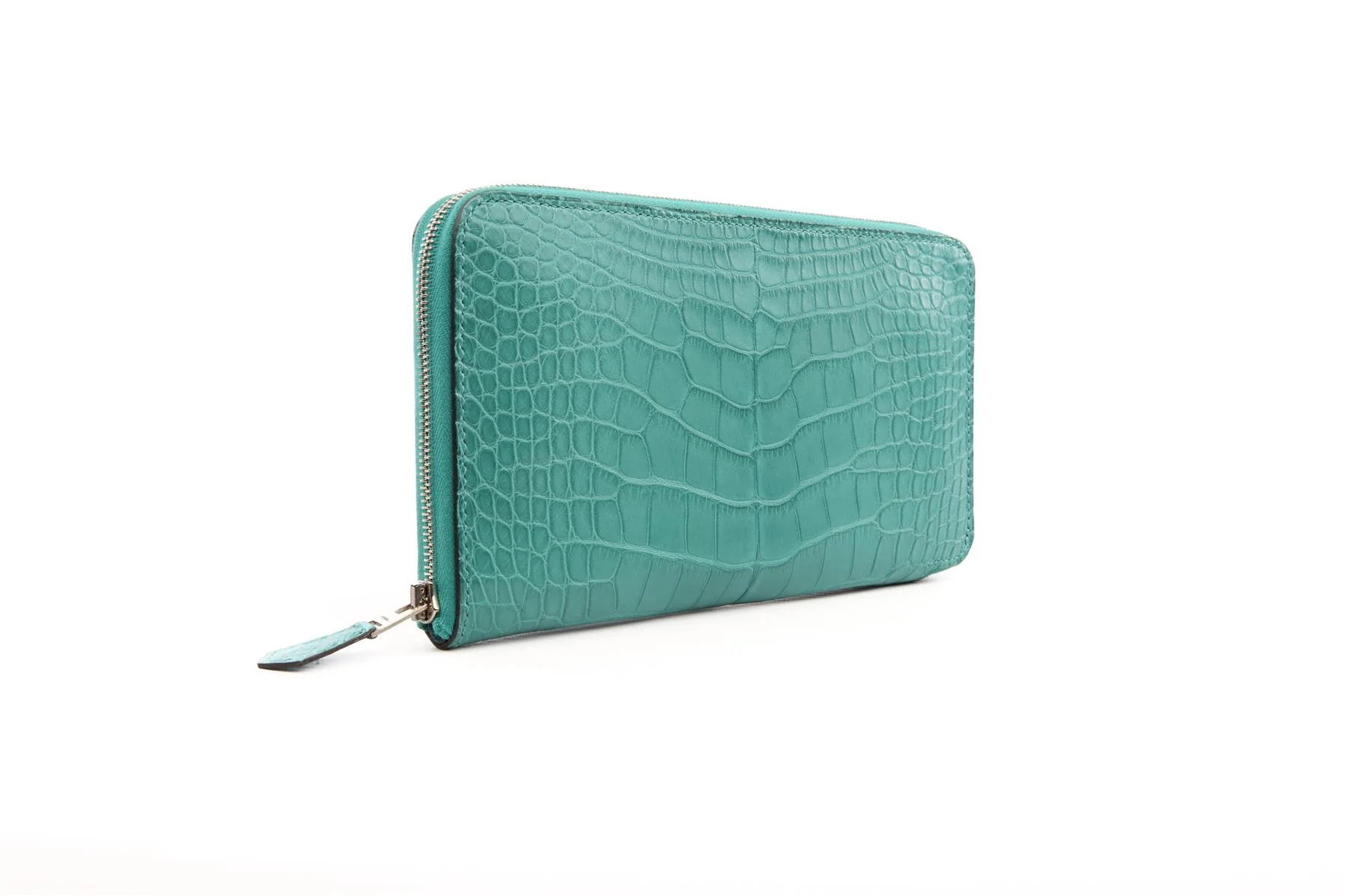 HERMÈS TURQUOISE 2017 AZAP CLASSIC MATTE ALLIGATOR MISSISSIPPIENSIS WALLET - Image 3