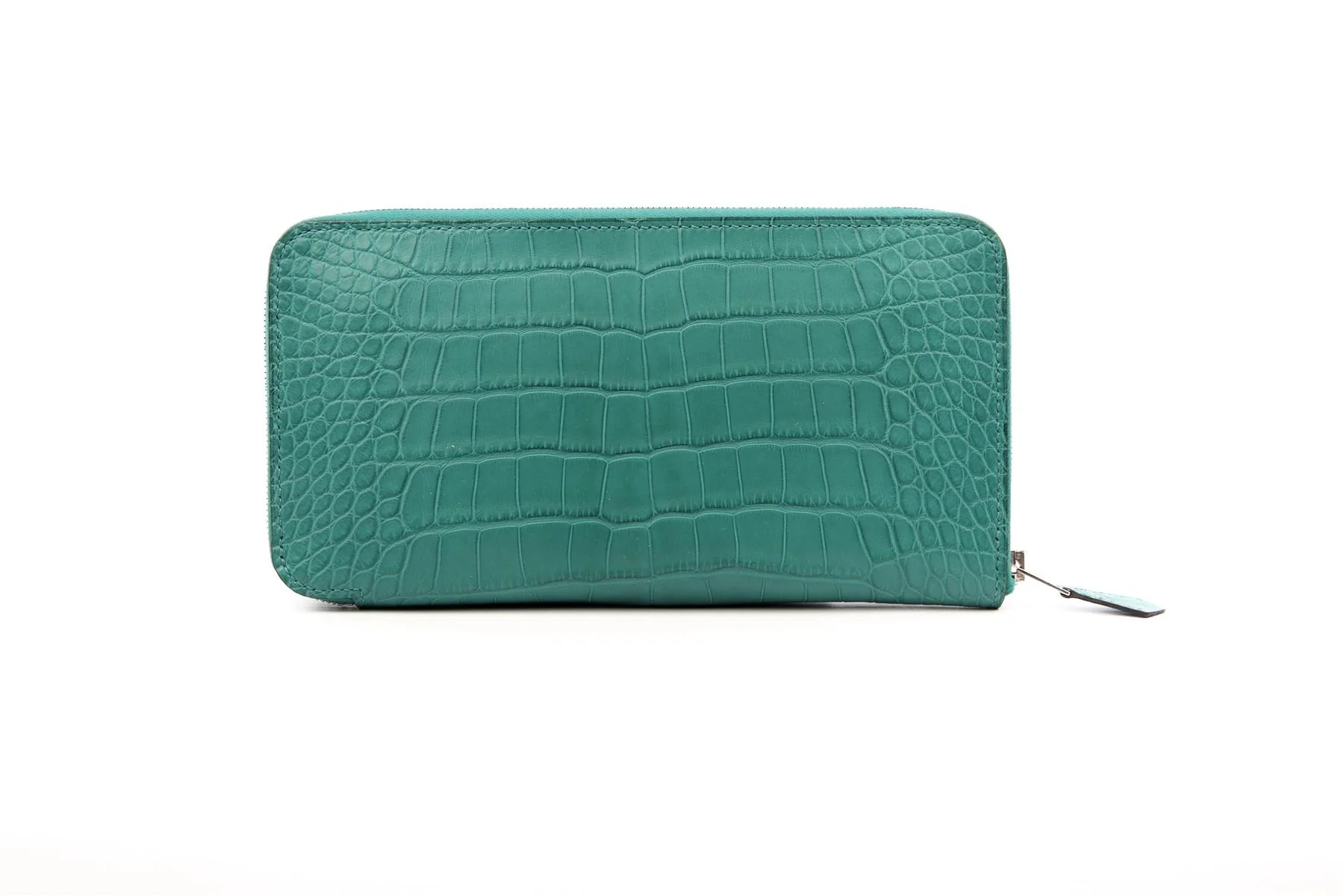 HERMÈS TURQUOISE 2017 AZAP CLASSIC MATTE ALLIGATOR MISSISSIPPIENSIS WALLET - Image 6