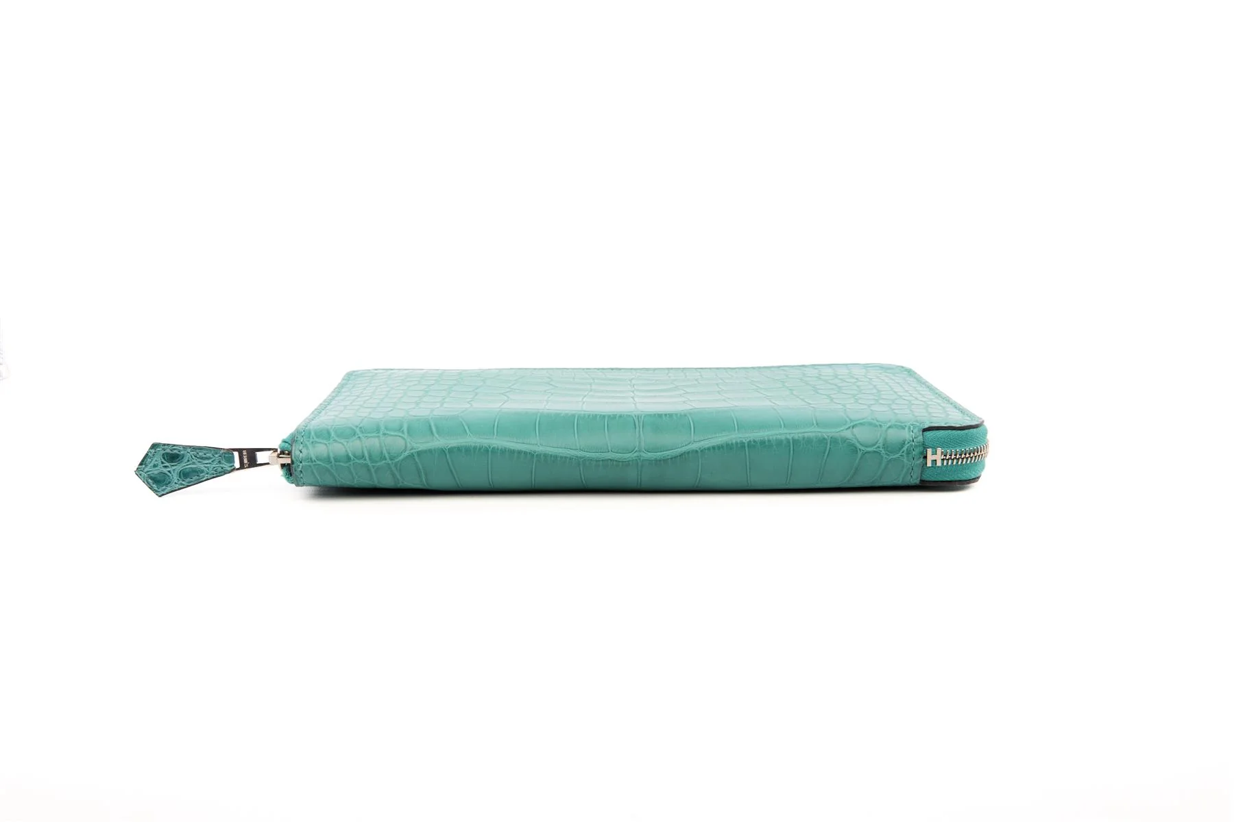 HERMÈS TURQUOISE 2017 AZAP CLASSIC MATTE ALLIGATOR MISSISSIPPIENSIS WALLET - Image 7