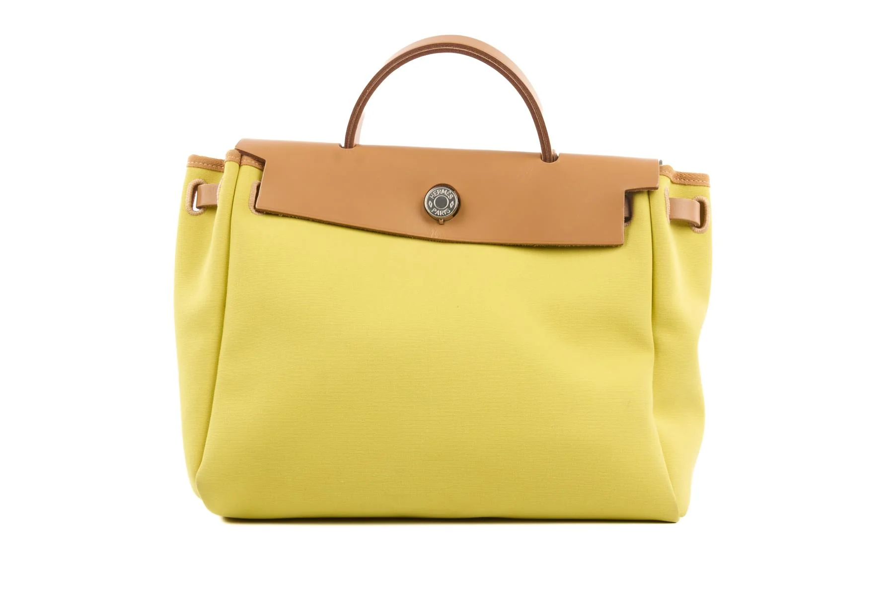 HERMÈS YELLOW 2020 HERBAG 31 CANVAS SHOULDER BAG IN JAUNE CITRON - Image 2