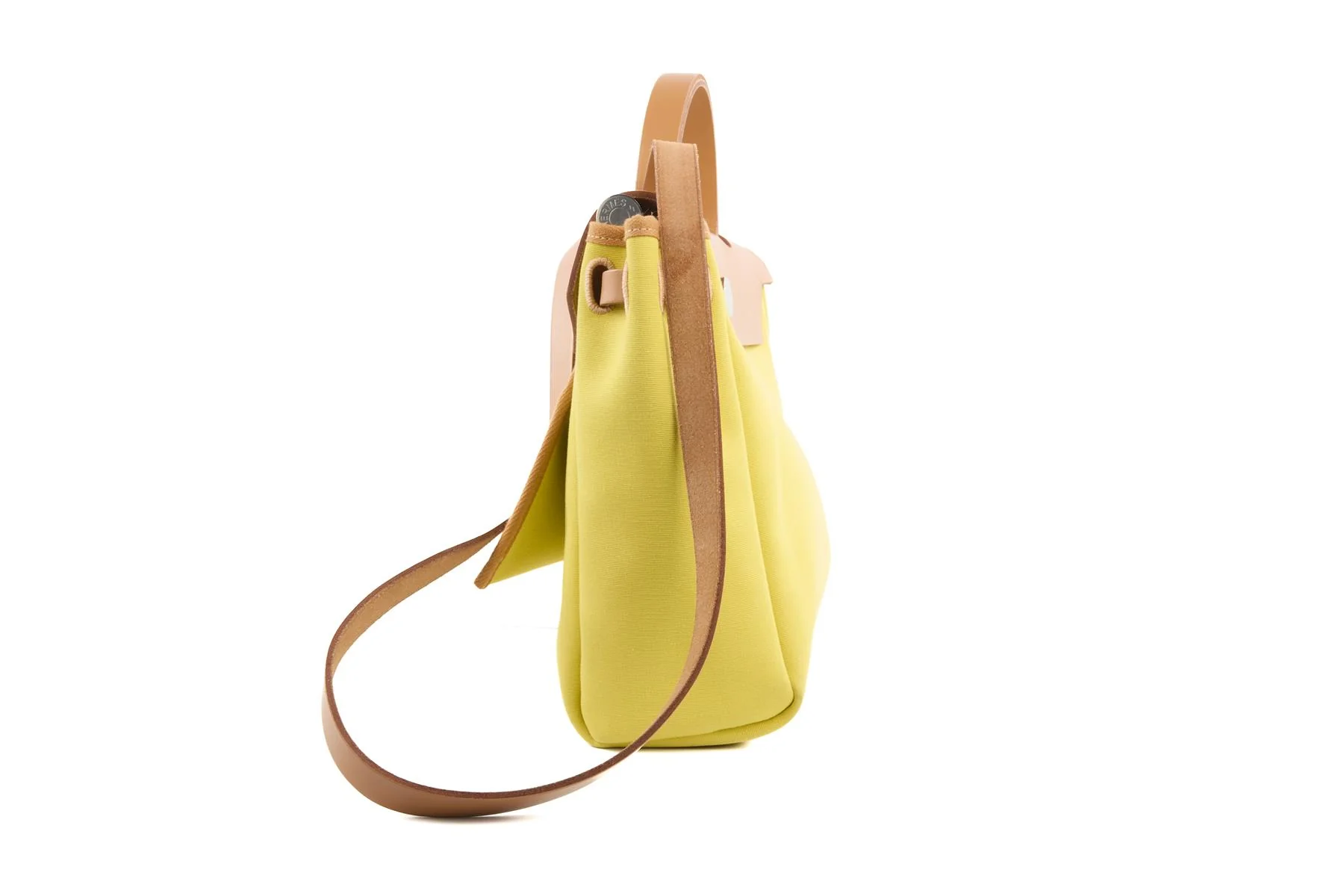 HERMÈS YELLOW 2020 HERBAG 31 CANVAS SHOULDER BAG IN JAUNE CITRON - Image 5