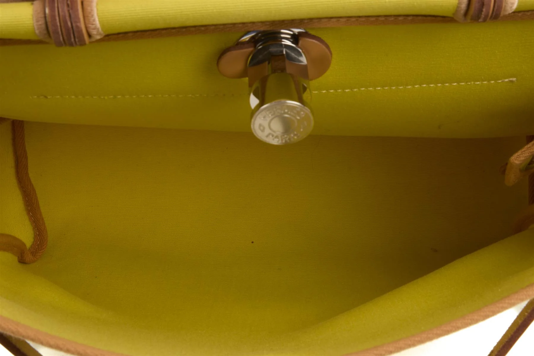 HERMÈS YELLOW 2020 HERBAG 31 CANVAS SHOULDER BAG IN JAUNE CITRON - Image 8