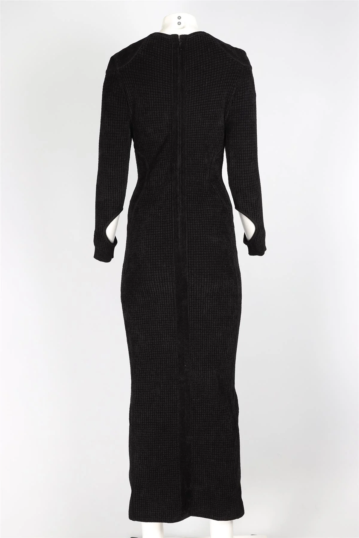 HERVE LEGER BLACK KNIT MAXI DRESS LARGE - Image 4