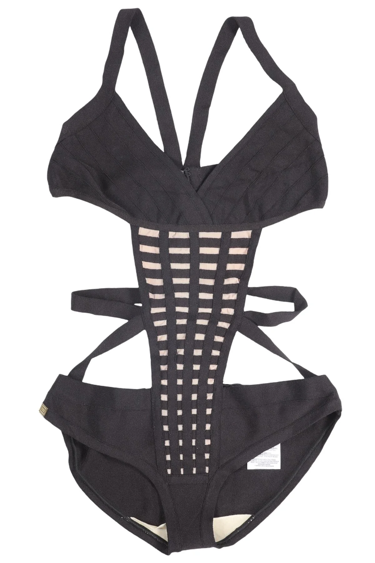HERVE LEGER BLACK SWIMSUIT SMALL