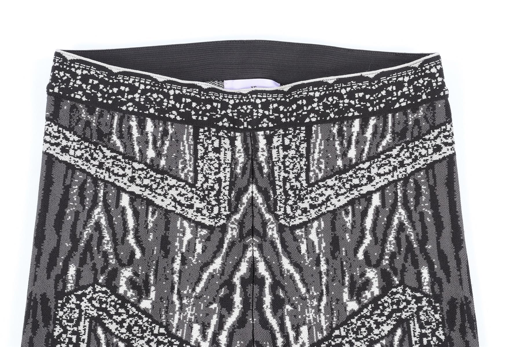 HERVE LEGER GREY JACQUARD KNIT LEGGINGS XSMALL - Image 3