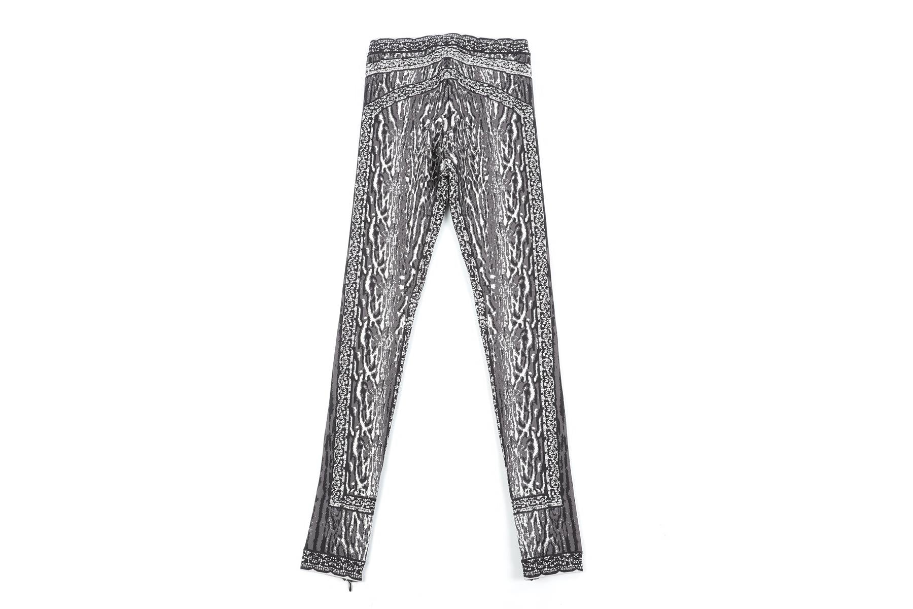 HERVE LEGER GREY JACQUARD KNIT LEGGINGS XSMALL - Image 4