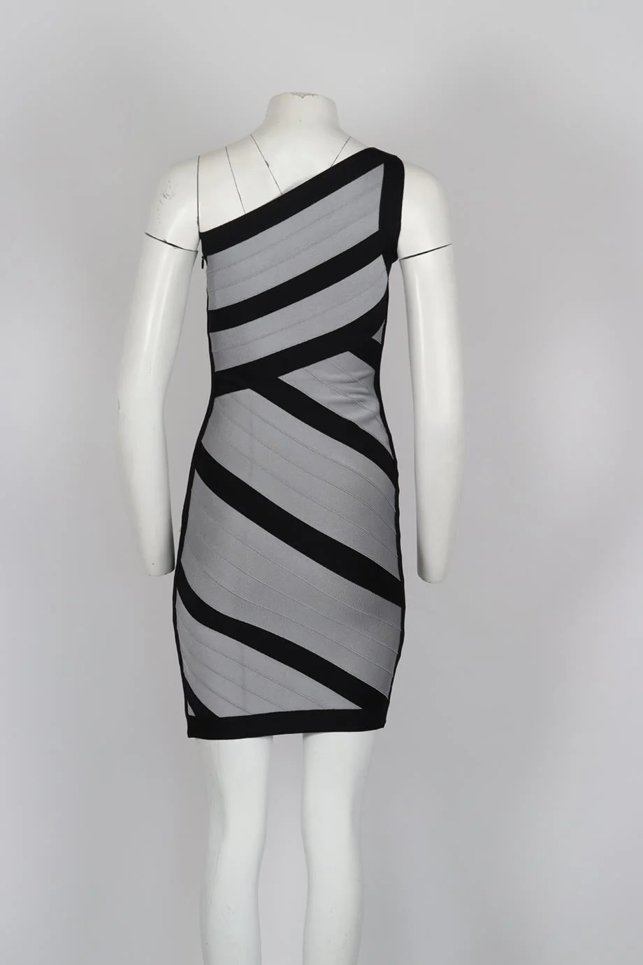 HERVÉ LEGER ONE SHOULDER BANDAGE MINI DRESS SMALL - Image 4