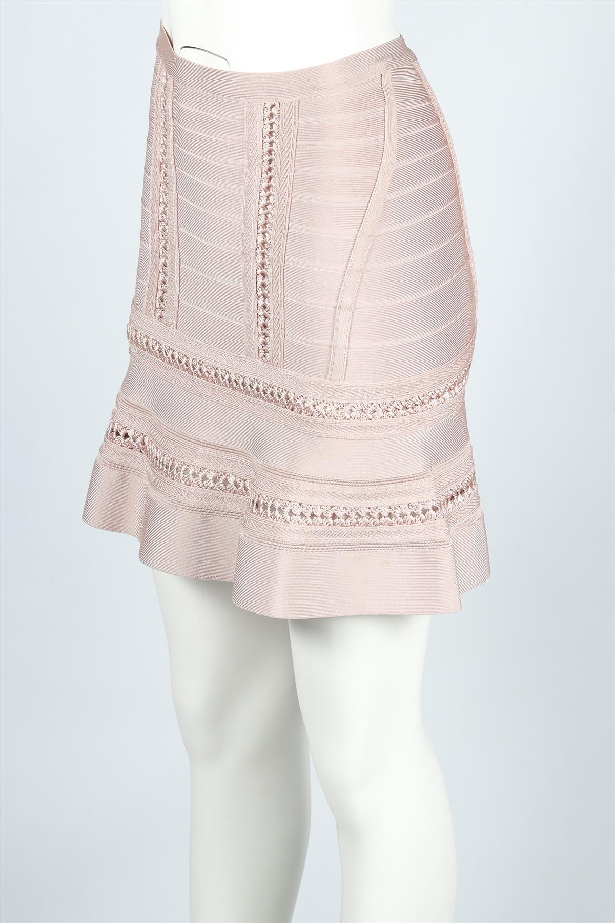 HERVE LEGER PINK BANDAGE MINI SKIRT XSMALL - Image 3