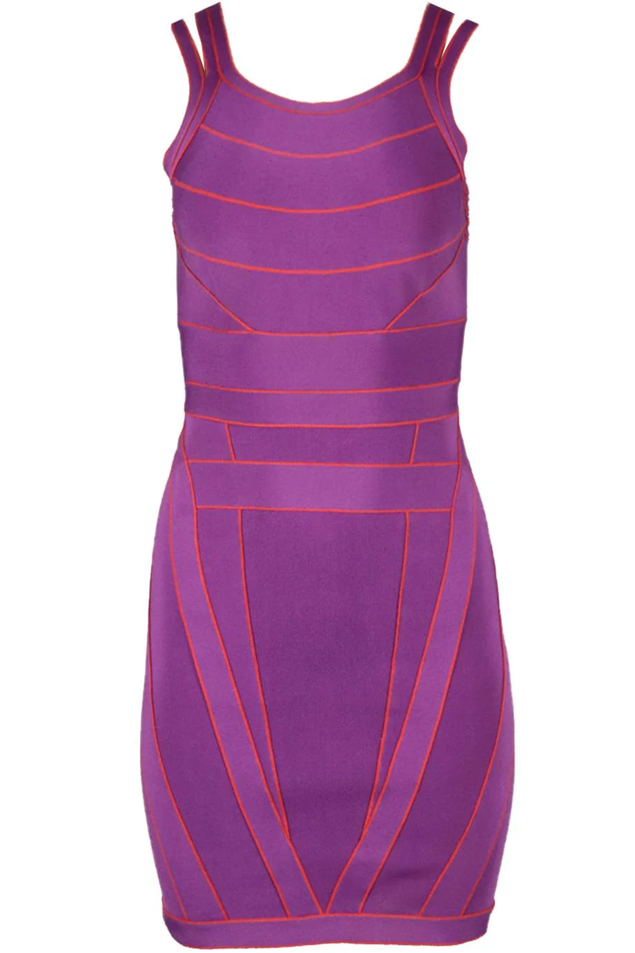 HERVE LEGER TWO TONE STRETCH KNIT MINI DRESS SMALL