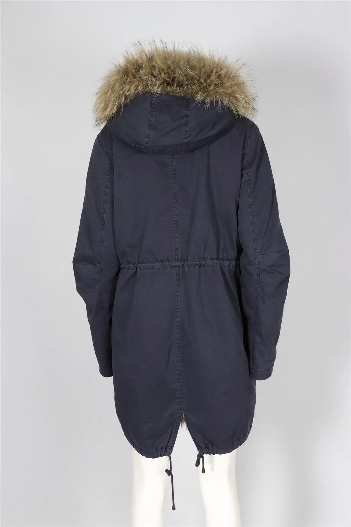 HISTORY REPEATS MICHELLE ROSSI BLUE COTTON AND FUR COAT IT 46 UK 14 - Image 4