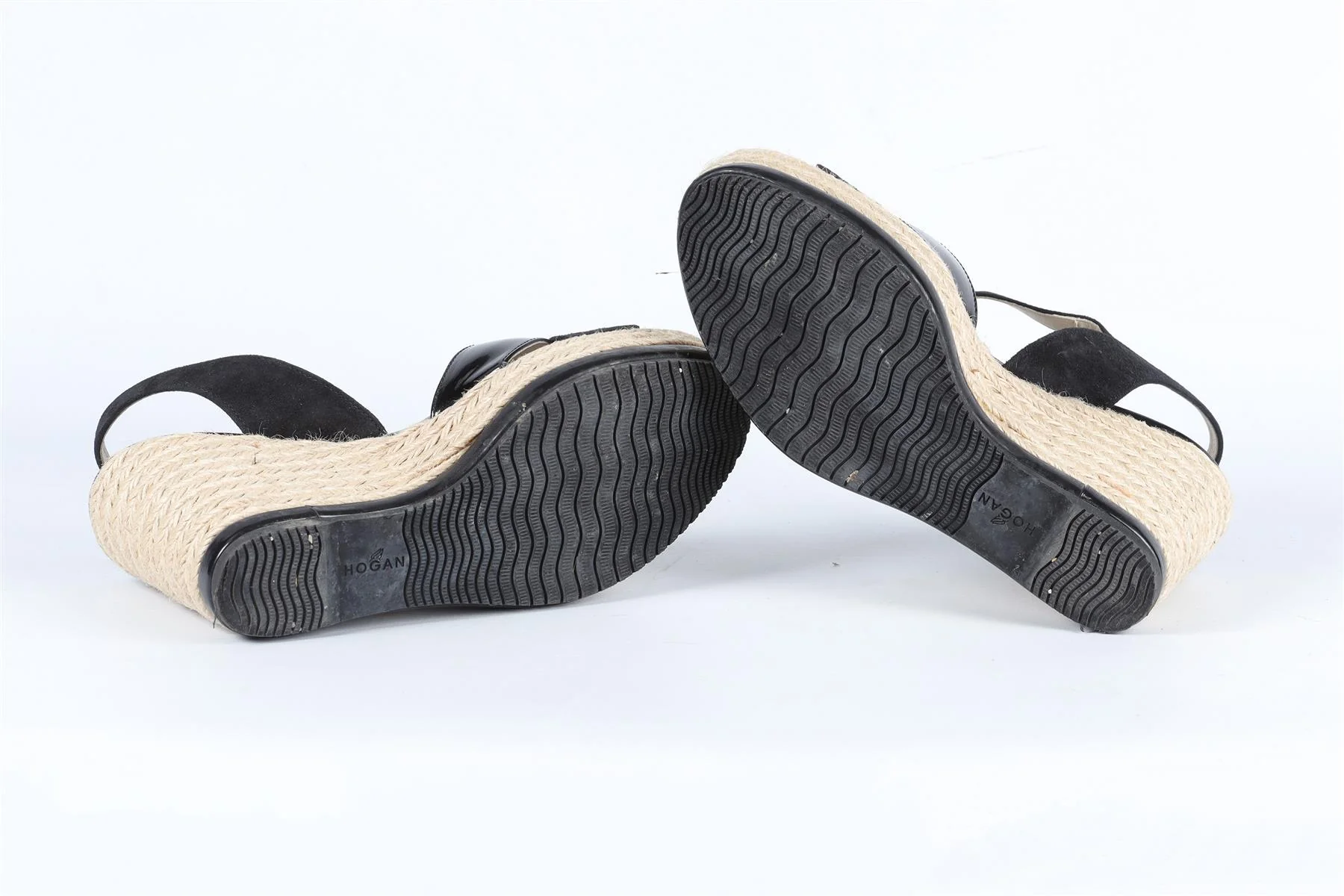HOGAN BLACK SUEDE ESPADRILLE WEDGES EU 38.5 UK 5.5 US 8.5 - Image 6