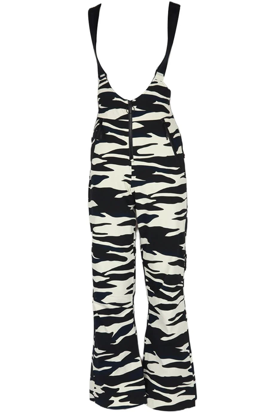 HOLDEN ZEBRA PRINT SHELL FLARED SALOPETTES XSMALL