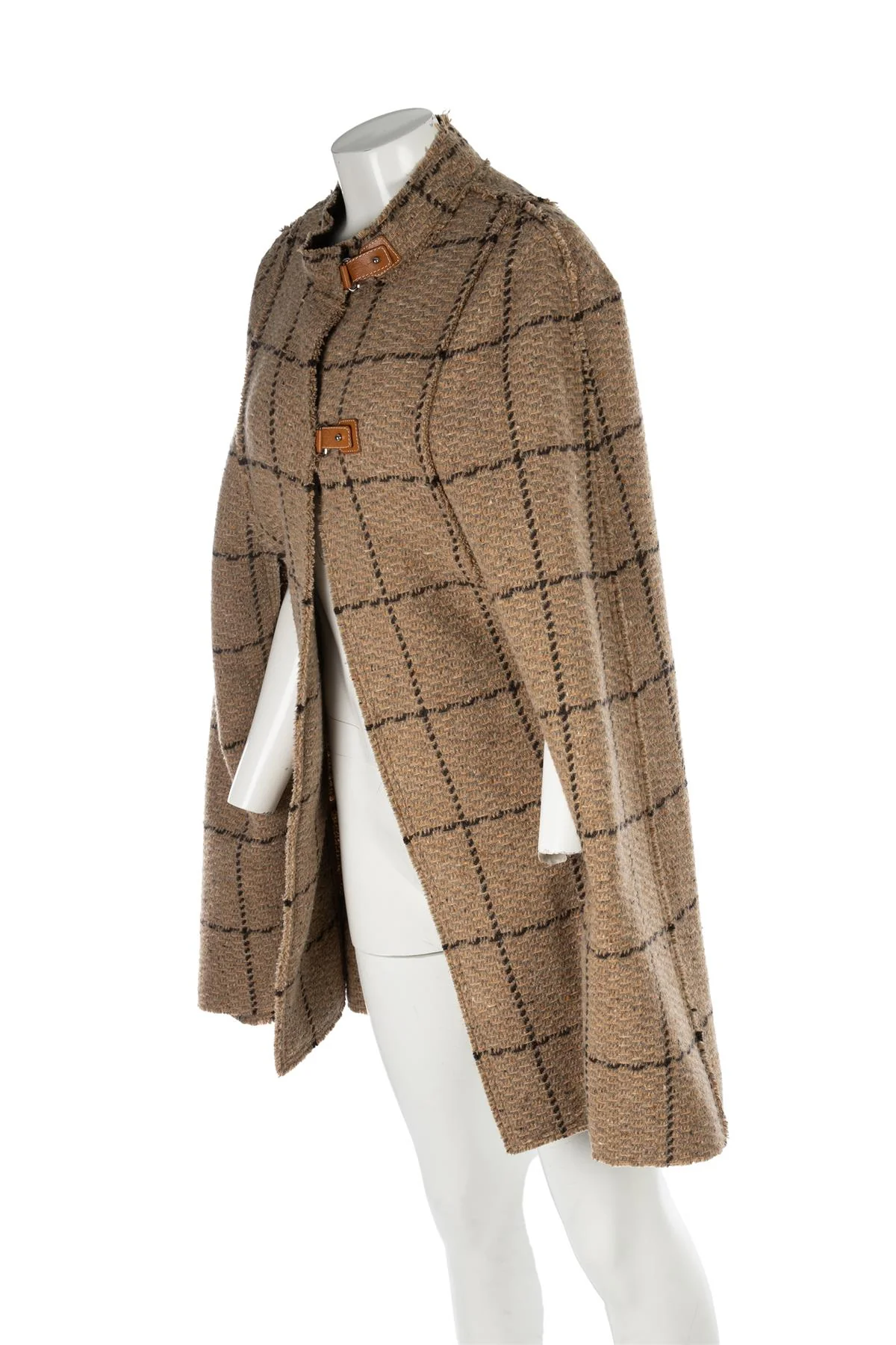 HOLLAND & HOLLAND BROWN WOOL CAPE FR 38 UK 10 - Image 3