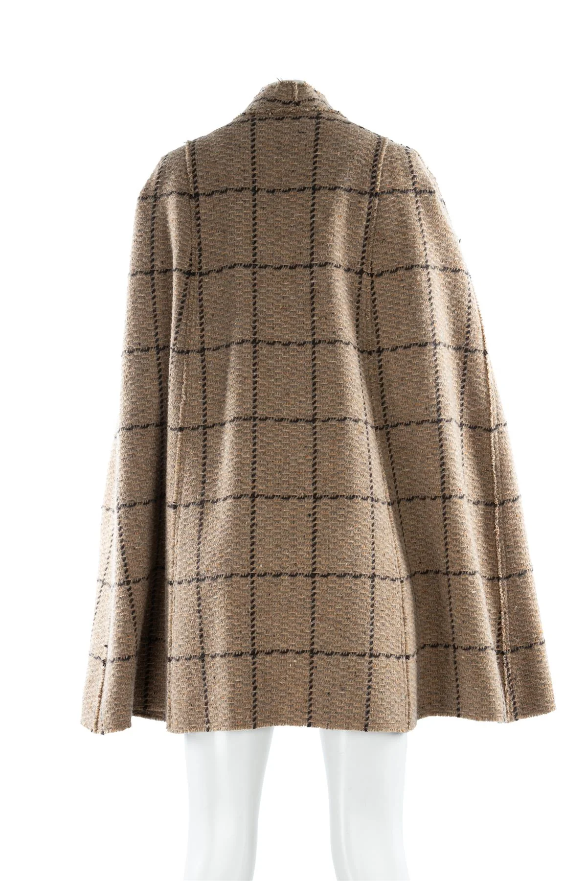 HOLLAND & HOLLAND BROWN WOOL CAPE FR 38 UK 10 - Image 4