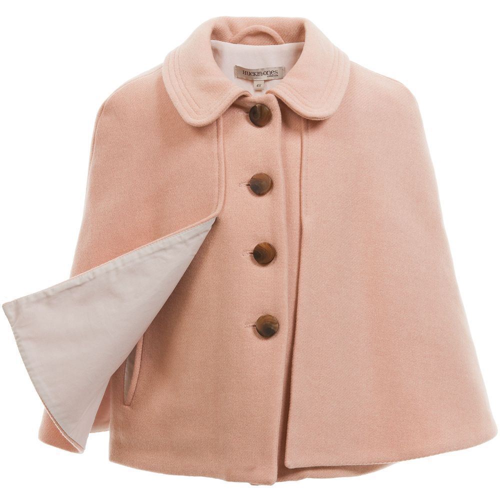 HUCKLEBONES LONDON GIRLS PINK WOOL CAPE 2 YEARS - Image 2