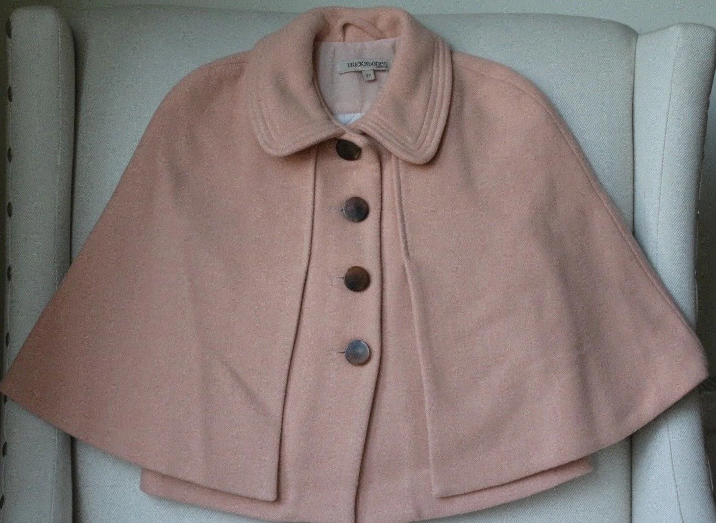 HUCKLEBONES LONDON GIRLS PINK WOOL CAPE 2 YEARS - Image 5