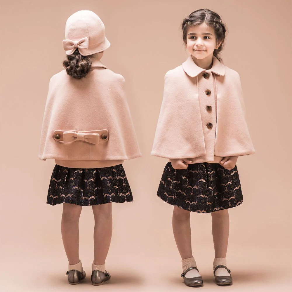 HUCKLEBONES LONDON GIRLS PINK WOOL CAPE 2 YEARS - Image 8