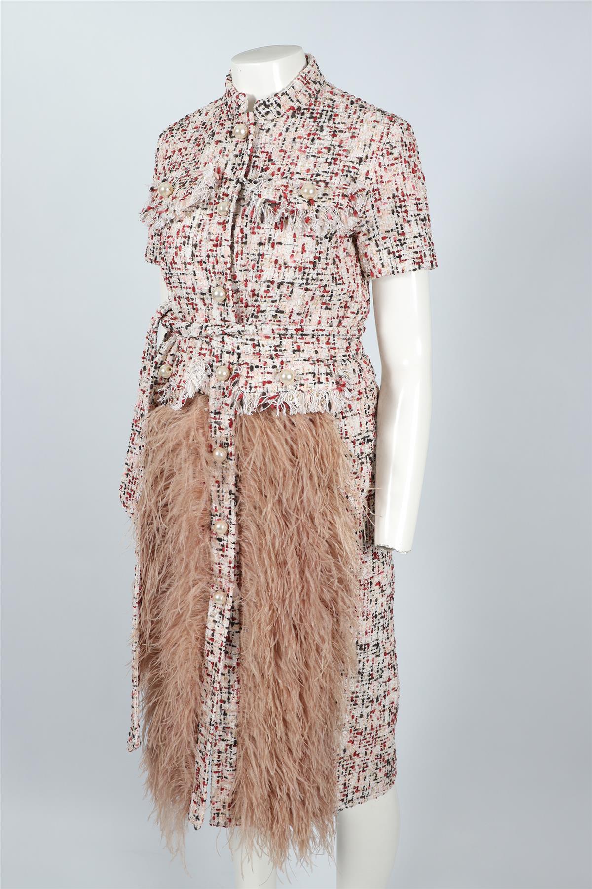 HUISHAN ZHANG PINK TWEED MAXI DRESS UK 8 - Image 3