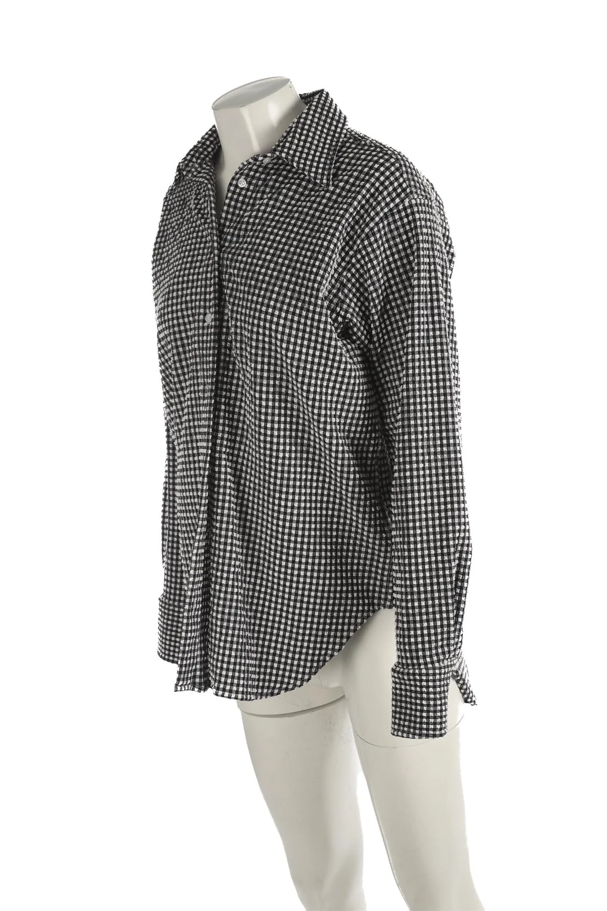 HUNZA G BLACK SEERSUCKER SHIRT SMALL/MEDIUM - Image 3