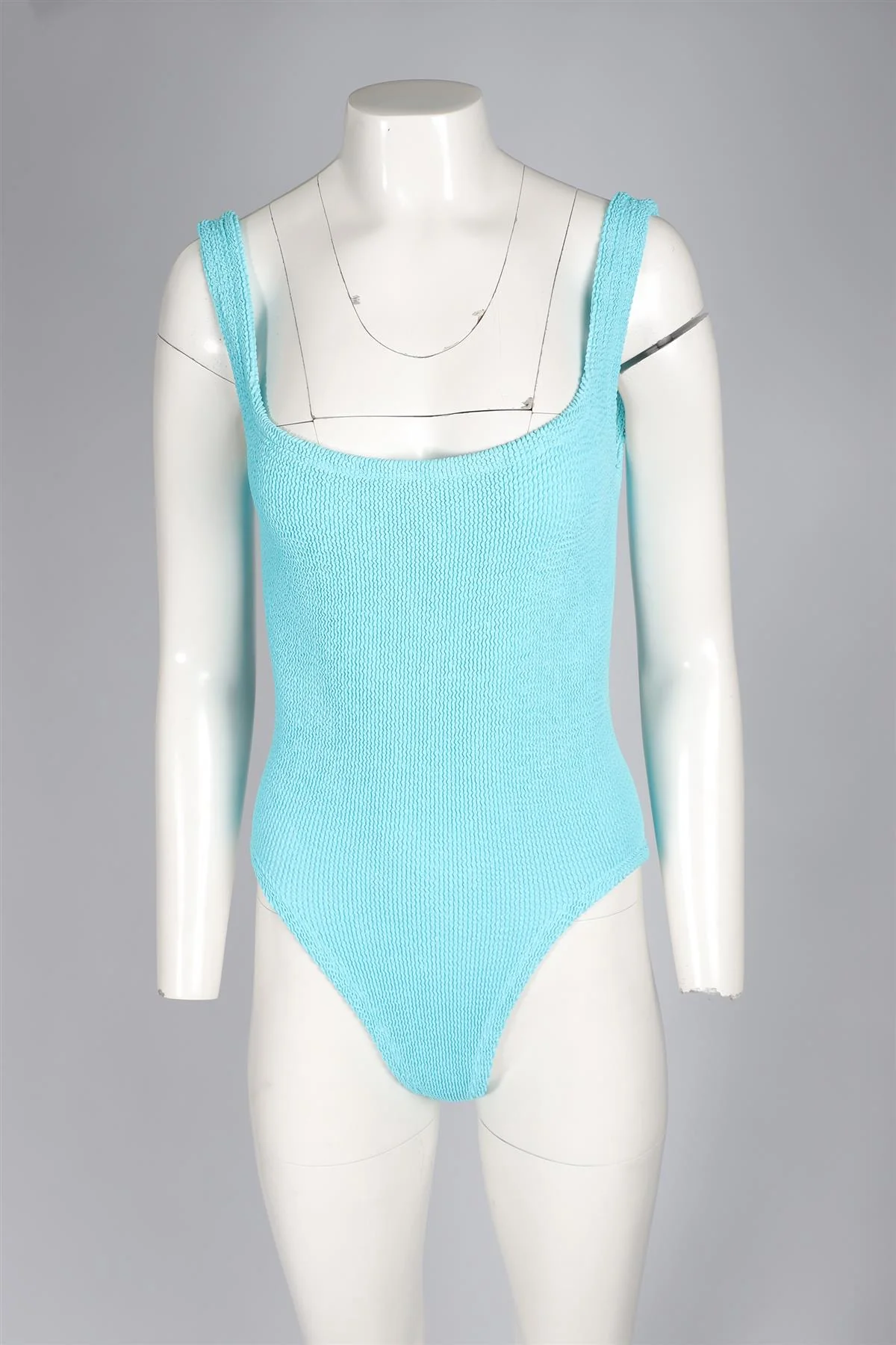 HUNZA G BLUE KNIT SWIMSUIT ONE SIZE - Image 2