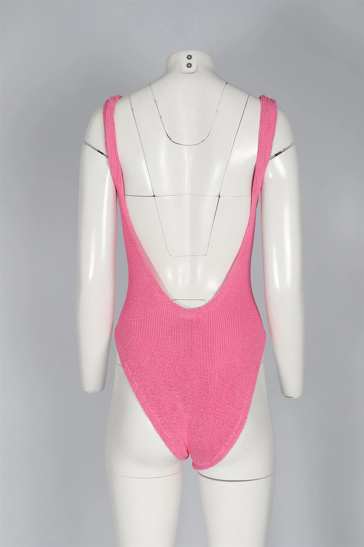 HUNZA G PINK KNIT SWIMSUIT ONE SIZE - Image 4