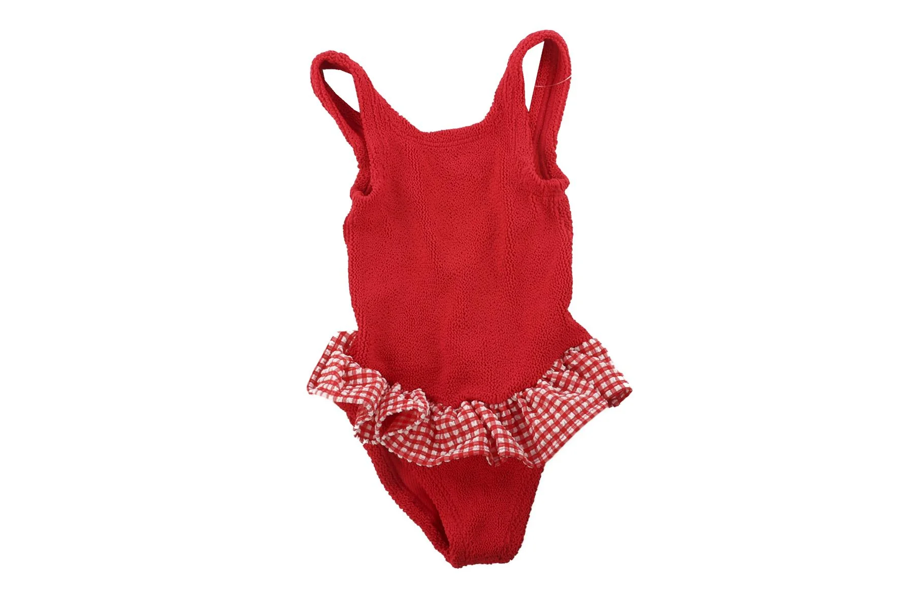 HUNZA G RED KIDS GIRLS SWIMSUIT 7-12 YEARS ONE SIZE - Image 2