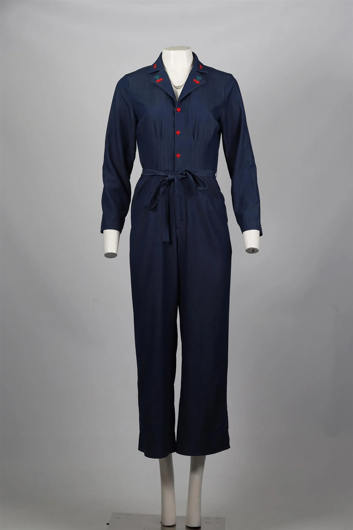 HVN BELTED CHAMBRAY JUMPSUIT US 4 UK 8 - Image 2