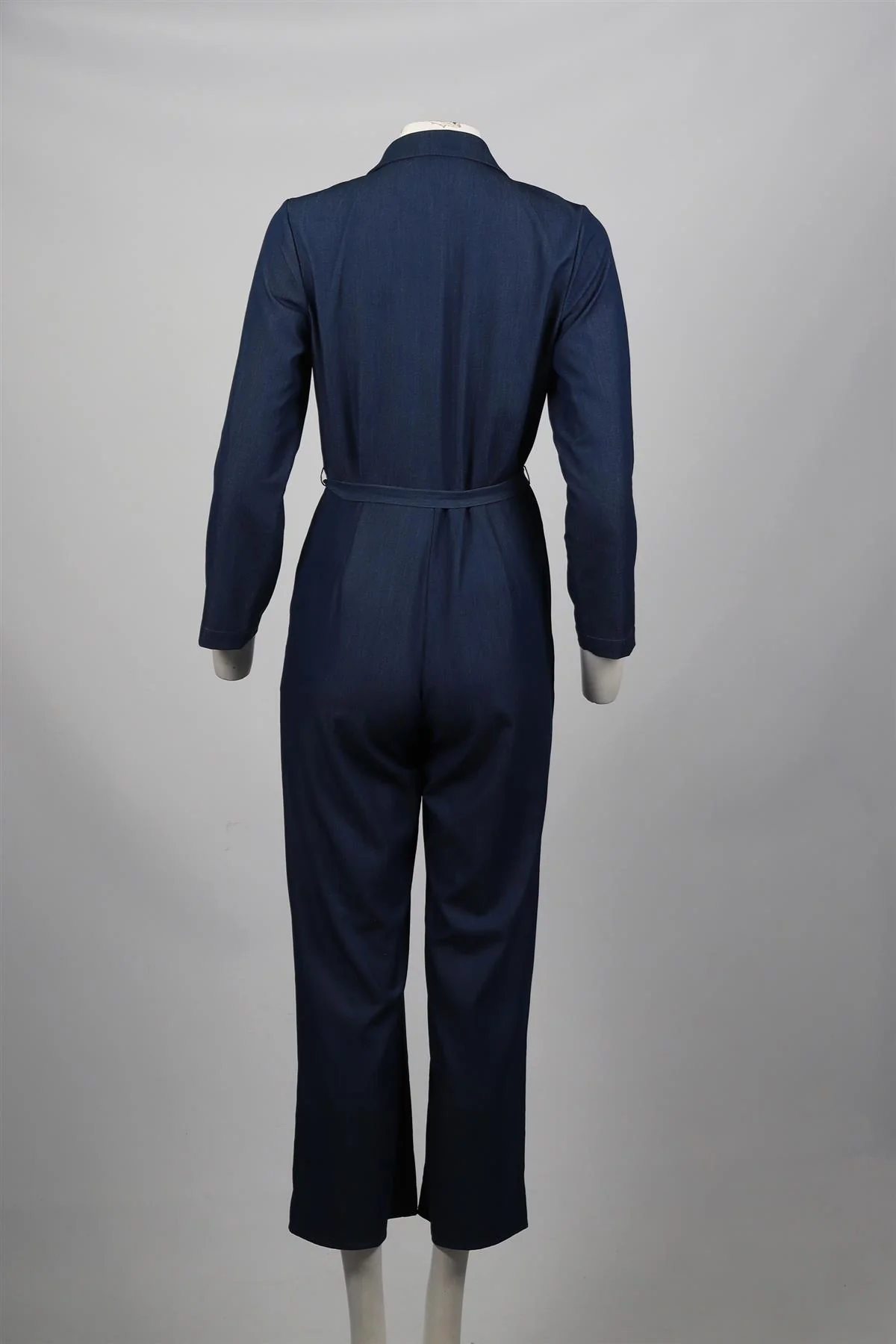 HVN BELTED CHAMBRAY JUMPSUIT US 4 UK 8 - Image 4