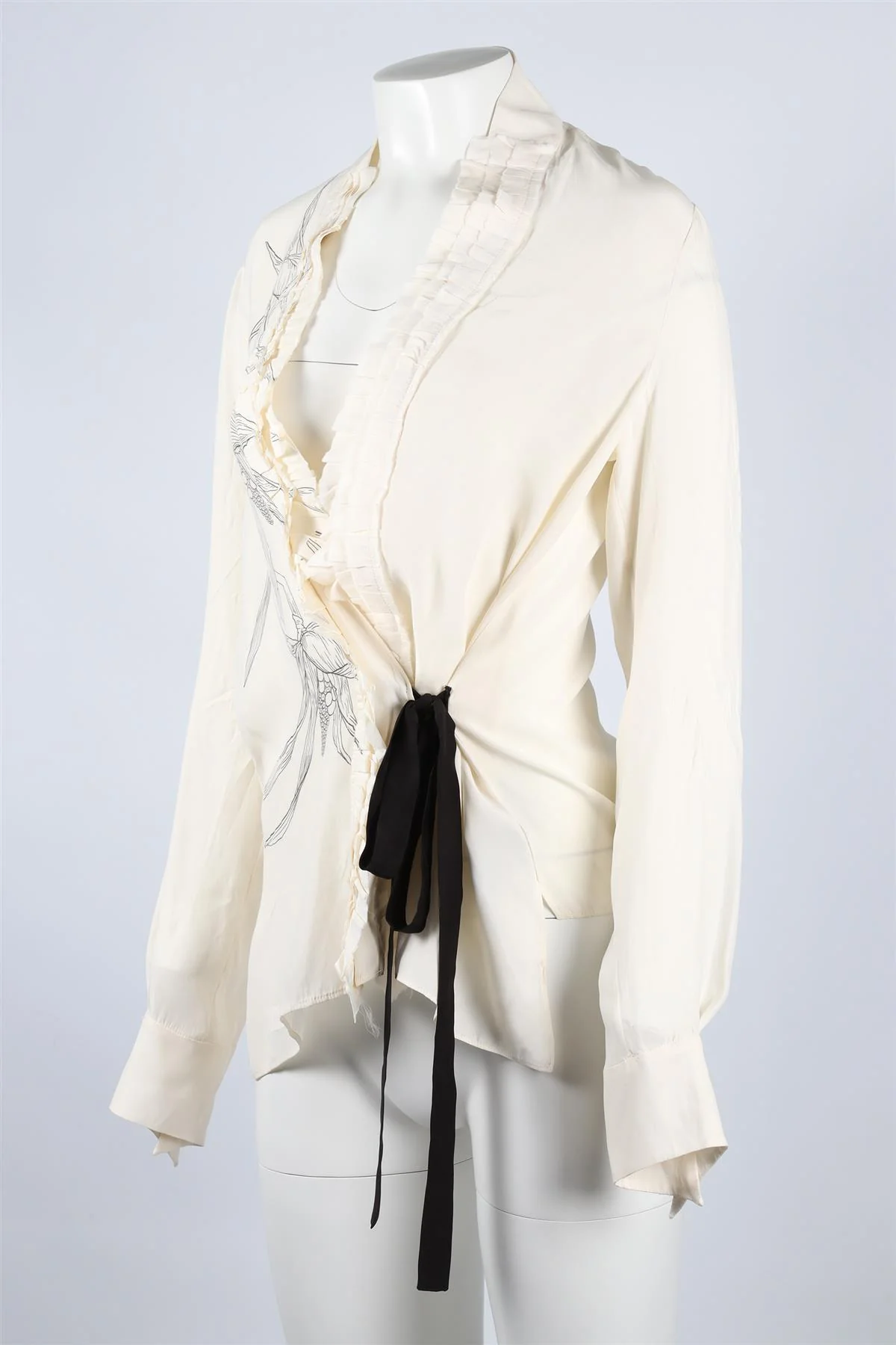 IBRIGU SARTORIAL ENGINEERING CREAM AND BLACK SILK TOP IT 40 UK 8 - Image 3