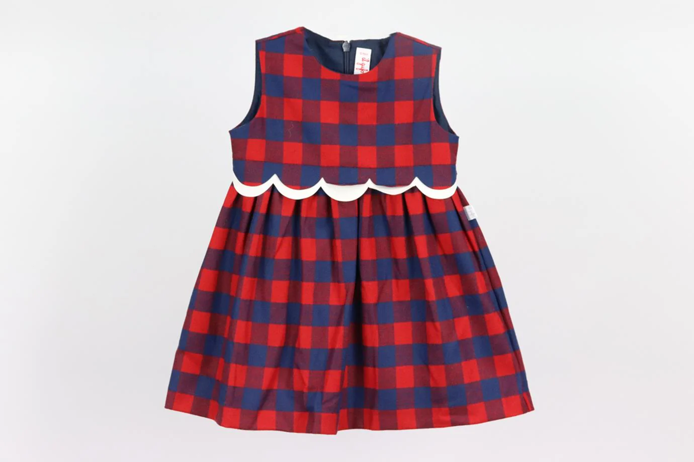 IL GUFO BABY GIRLS CHECKED DRESS 12 MONTHS - Image 2