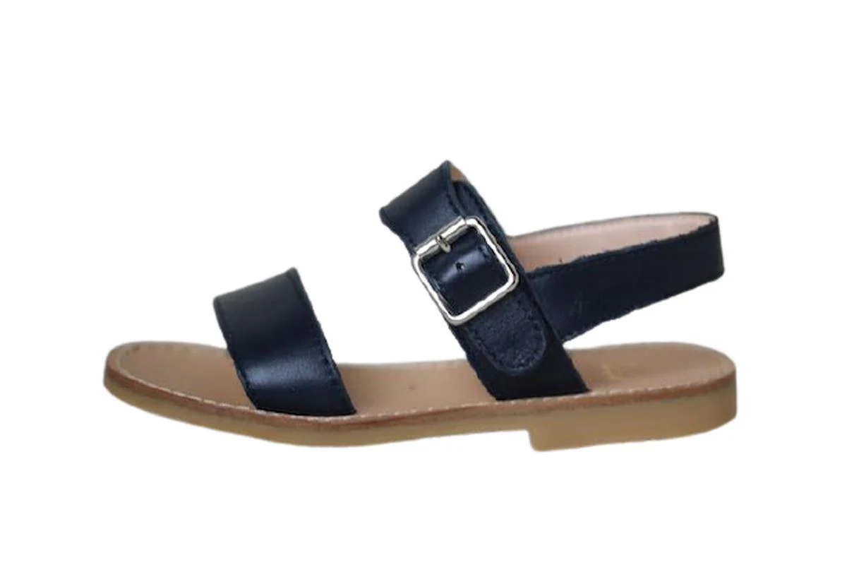 IL GUFO GIRLS NAVY BLUE LEATHER SANDALS EU 26 UK 8.5