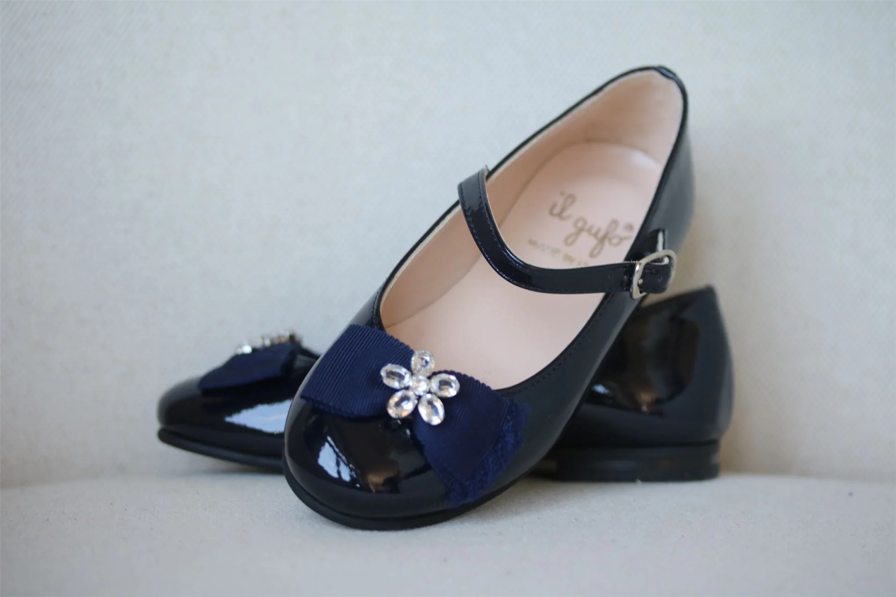 IL GUFO GIRLS NAVY BLUE PATENT LEATHER SHOES EU 25 UK 8 - Image 5