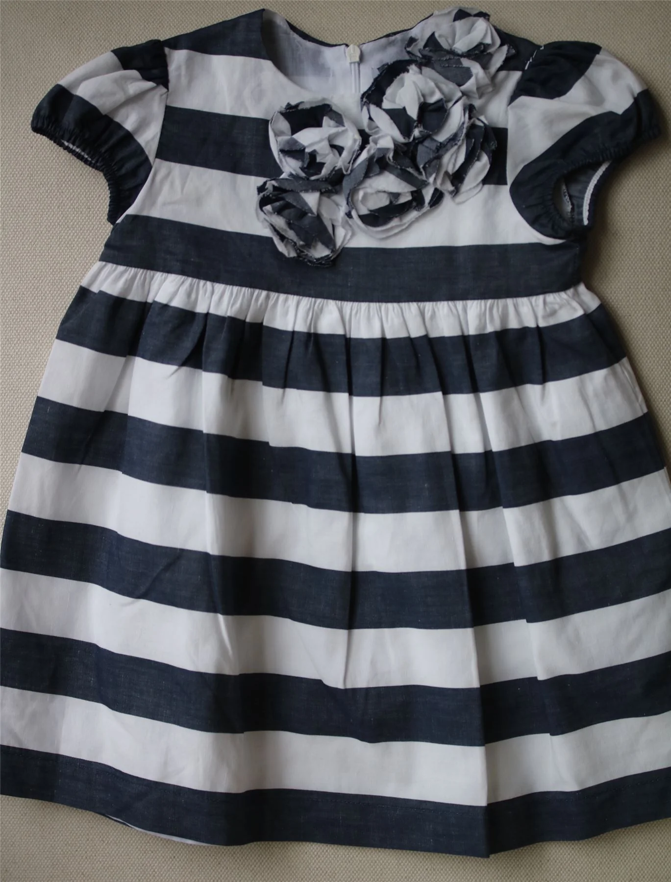 IL GUFO GIRLS NAVY BLUE & WHITE STRIPED DRESS 2 YEARS - Image 2