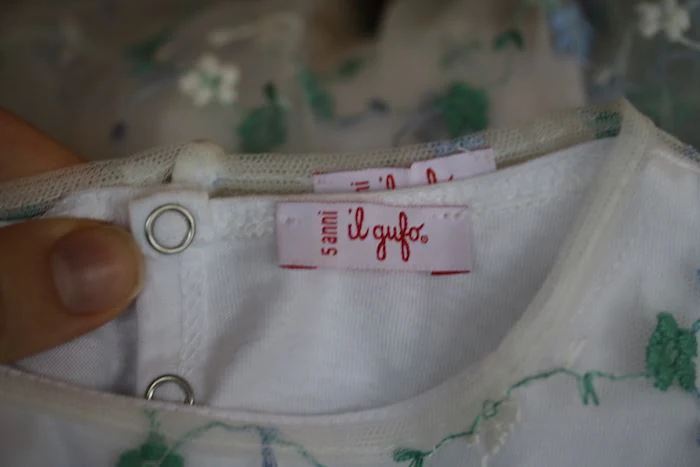 IL GUFO GIRLS WHITE EMBROIDERED TULLE DRESS 5 YEARS - Image 4