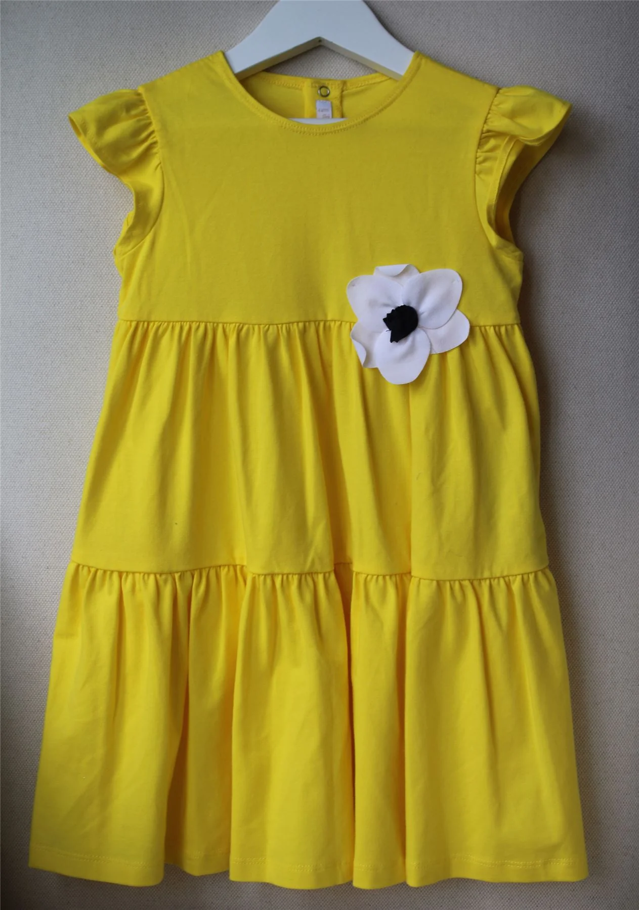 IL GUFO GIRLS YELLOW COTTON JERSEY DRESS 4 YEARS - Image 2