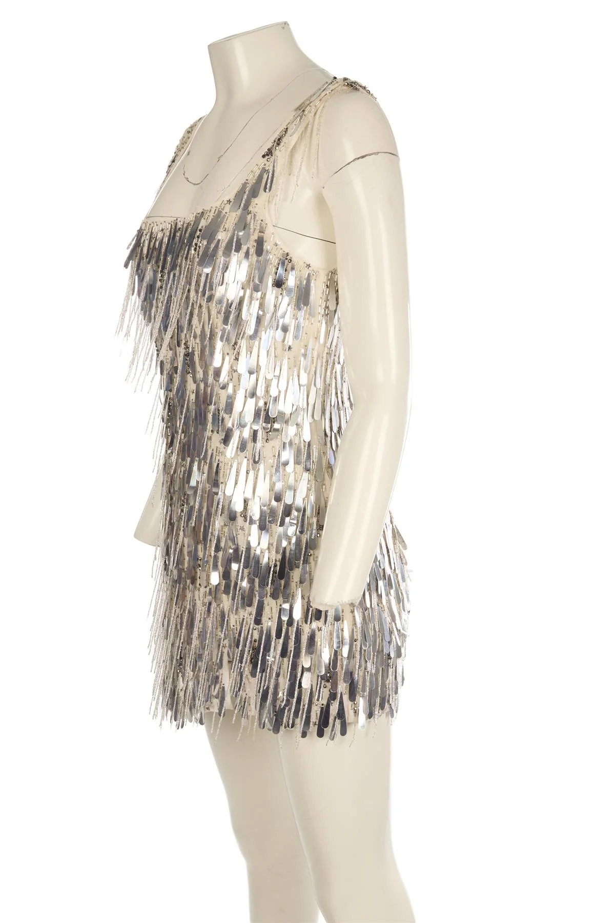 ILTA SILVER SEQUIN MINI DRESS FR 36 UK 8 - Image 3