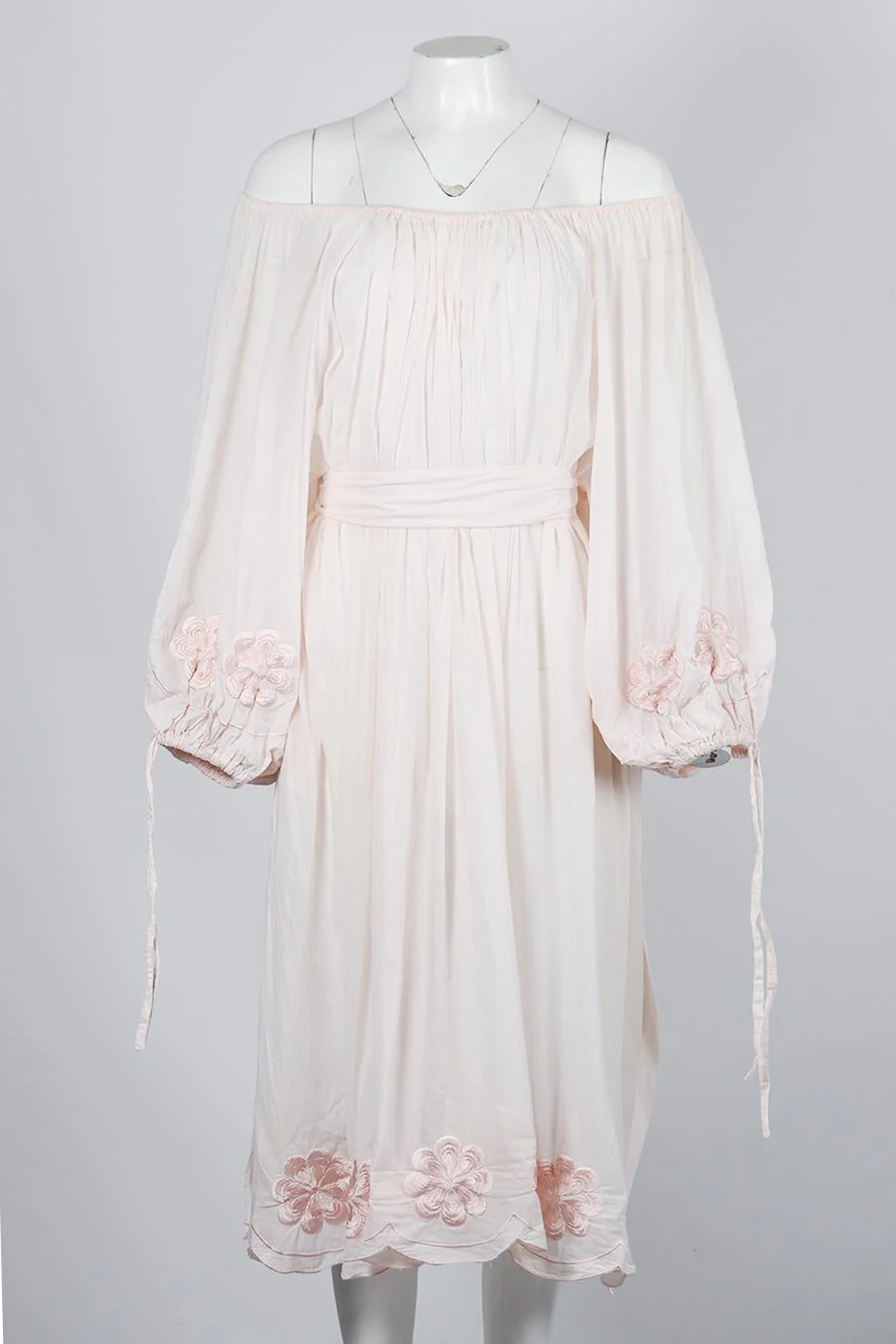 INNIKA CHOO BELTED EMBROIDERED COTTON MIDI DRESS UK 10 - Image 2