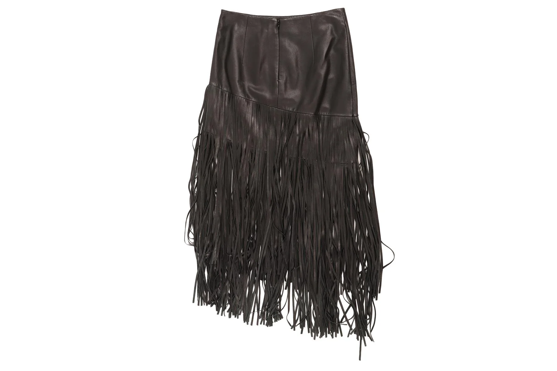 INTERMIX BLACK LEATHER MIDI SKIRT XSMALL - Image 4