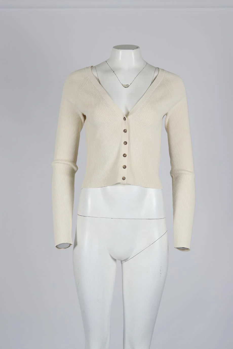 INTERMIX RIBBED KNIT CARDIGAN MEDIUM - Image 2