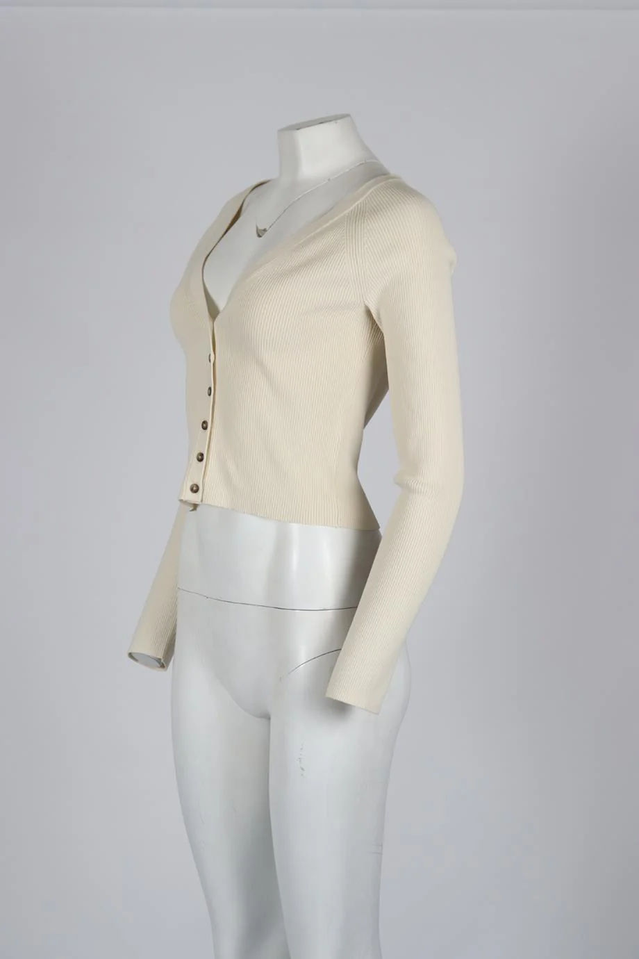 INTERMIX RIBBED KNIT CARDIGAN MEDIUM - Image 3