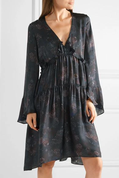 IRO CICLONE PRINTED SILK-SATIN DRESS FR 40 UK 12 - Image 7
