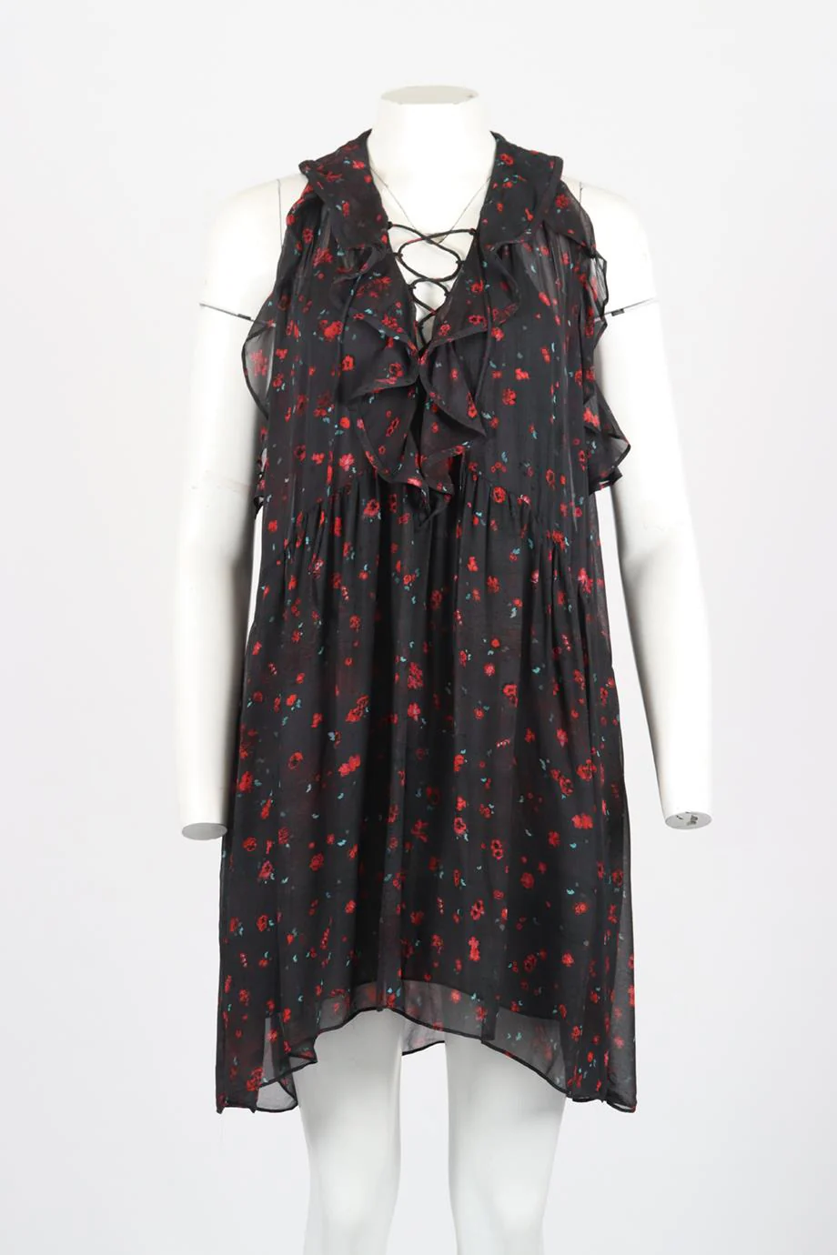 IRO FLORAL PRINT CREPE MINI DRESS FR 36 UK 8 - Image 2