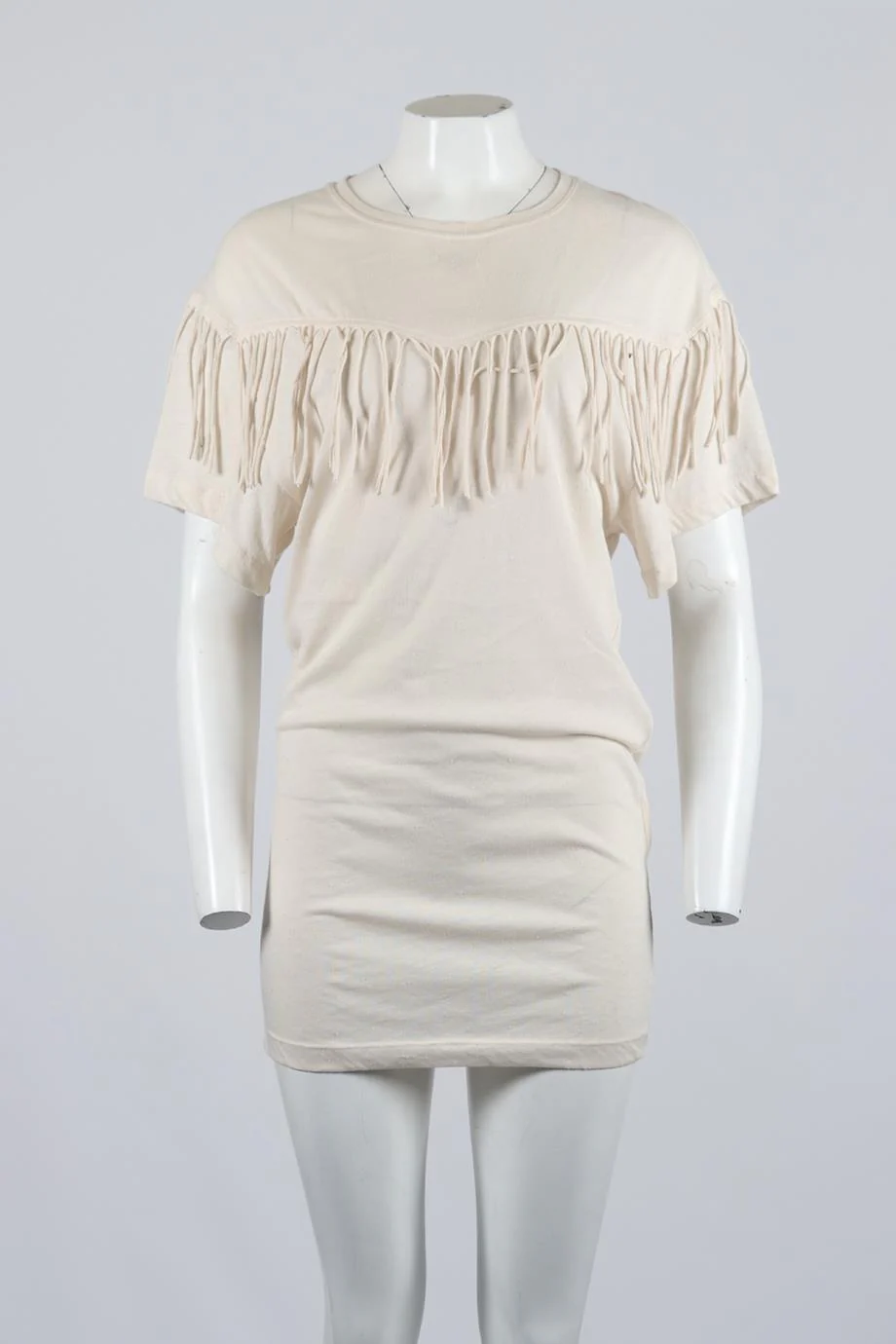 IRO JEANS FRINGED COTT BLEND MINI DRESS SMALL - Image 2