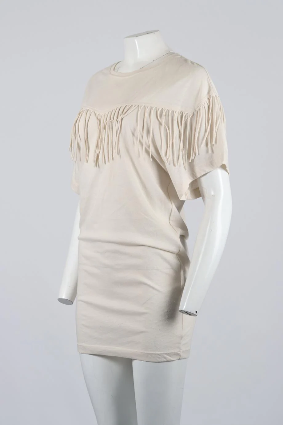 IRO JEANS FRINGED COTT BLEND MINI DRESS SMALL - Image 3