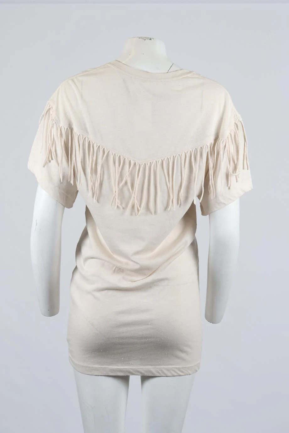 IRO JEANS FRINGED COTT BLEND MINI DRESS SMALL - Image 4