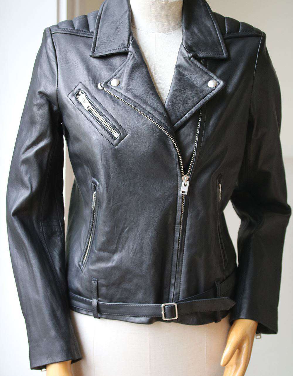 IRO JONE LEATHER MOTO JACKET FR 38 UK 10 - Image 2