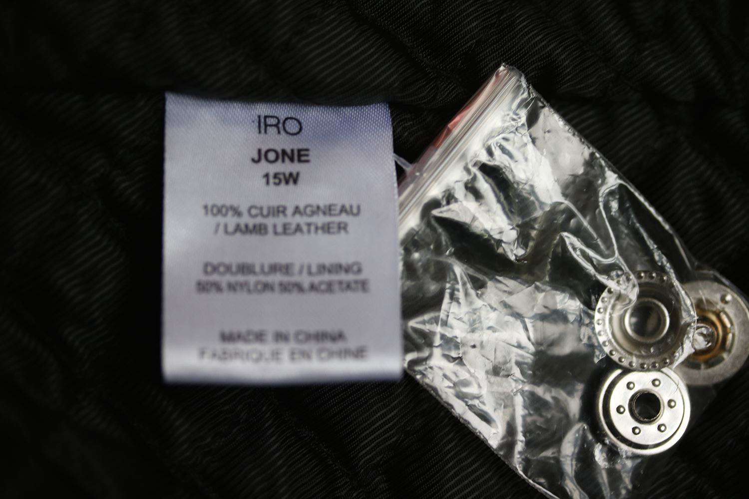 IRO JONE LEATHER MOTO JACKET FR 38 UK 10 - Image 7