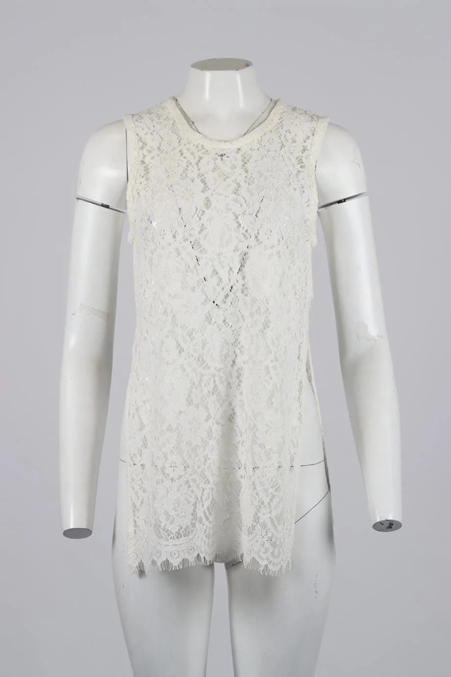 IRO LACE COTTON BLEND TOP FR 36 UK 8 - Image 2