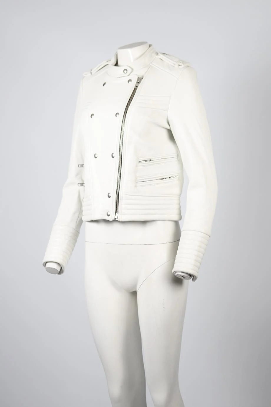 IRO LEATHER BIKER JACKET FR 40 UK 12 - Image 3