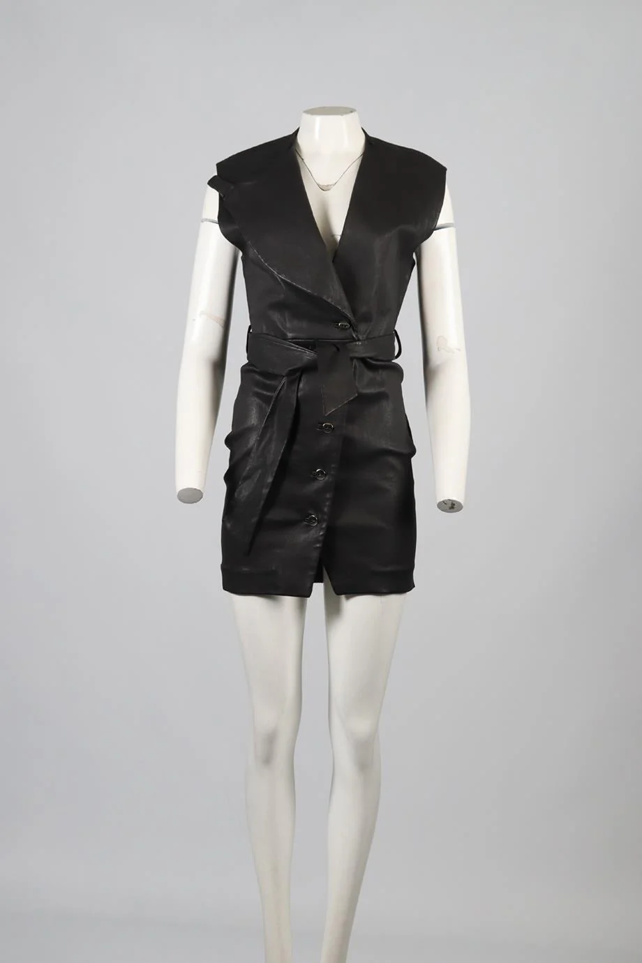 IRO LEATHER MINI DRESS FR 36 UK 8 - Image 2